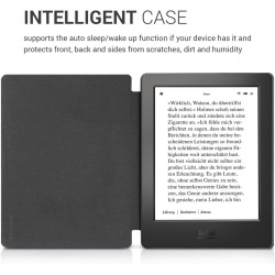 kwmobile Étui Compatible avec Kobo Aura H2O Edition 2 Coque - Étui à Rabat magnétique Tablette eReader Similicuir - Bleu foncé