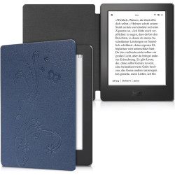 kwmobile Étui Compatible avec Kobo Aura H2O Edition 2 Coque - Étui à Rabat magnétique Tablette eReader Similicuir - Bleu foncé