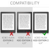 kwmobile Étui Compatible avec Kobo Aura H2O Edition 2 Coque - Étui à Rabat magnétique Tablette eReader Similicuir - Bleu foncé