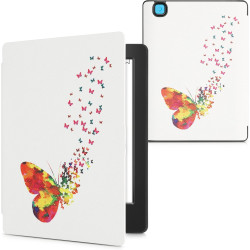 kwmobile Étui Compatible avec Kobo Aura H2O Edition 2 Coque - Étui à Rabat magnétique Tablette eReader Similicuir - Multicolore-