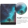 kwmobile Étui Compatible avec Kobo Aura H2O Edition 2 Coque - Étui à Rabat magnétique Tablette eReader Similicuir - Bleu-Gris-No
