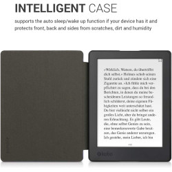 kwmobile Étui Compatible avec Kobo Aura H2O Edition 2 Coque - Étui à Rabat magnétique Tablette eReader Similicuir - Bleu-Gris-No