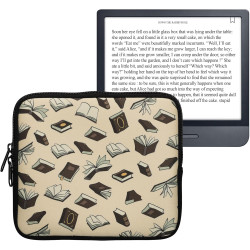 Kwmobile housse de protection pour liseuse - étui de protection pour e-reader en néoprène - beige-marron-doré