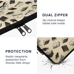 Kwmobile housse de protection pour liseuse - étui de protection pour e-reader en néoprène - beige-marron-doré