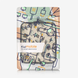Kwmobile housse de protection pour liseuse - étui de protection pour e-reader en néoprène - beige-marron-doré