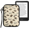 Kwmobile housse de protection pour liseuse - étui de protection 17 x 12 x 2 cm pour e-reader en néoprène - beige-marron-doré