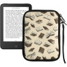 Kwmobile housse de protection pour liseuse - étui de protection 17 x 12 x 2 cm pour e-reader en néoprène - beige-marron-doré