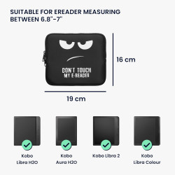 kwmobile Housse de Protection pour Liseuse - Étui de Protection pour E-Reader en Néoprène - Blanc-Noir