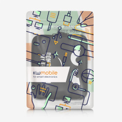 kwmobile Housse de Protection pour Liseuse - Étui de Protection pour E-Reader en Néoprène - Blanc-Noir