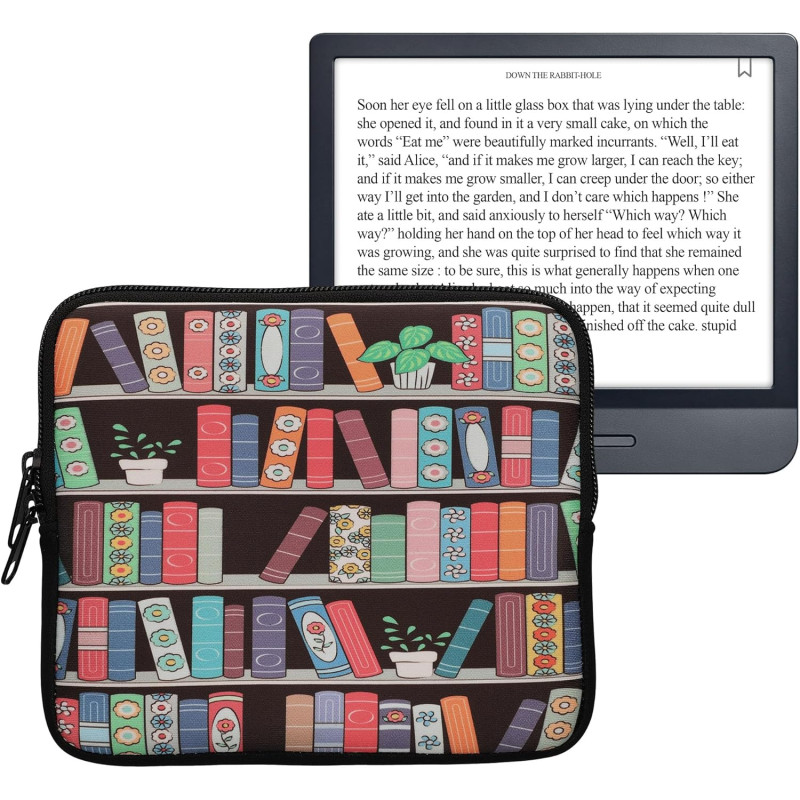 kwmobile Housse de Protection pour Liseuse - Étui de Protection pour E-Reader en Néoprène - Bleu-Vert-Fuchsia