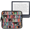 kwmobile Housse de Protection pour Liseuse - Étui de Protection pour E-Reader en Néoprène - Bleu-Vert-Fuchsia