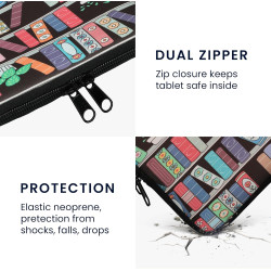 kwmobile Housse de Protection pour Liseuse - Étui de Protection pour E-Reader en Néoprène - Bleu-Vert-Fuchsia