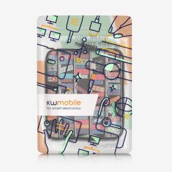 kwmobile Housse de Protection pour Liseuse - Étui de Protection pour E-Reader en Néoprène - Bleu-Vert-Fuchsia