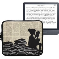 Kwmobile housse de protection pour liseuse - étui de protection pour e-reader en néoprène - noir-beige