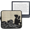 Kwmobile housse de protection pour liseuse - étui de protection pour e-reader en néoprène - noir-beige