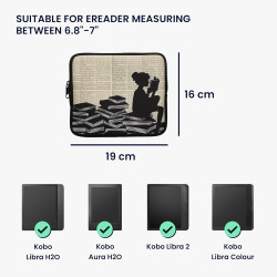 Kwmobile housse de protection pour liseuse - étui de protection pour e-reader en néoprène - noir-beige