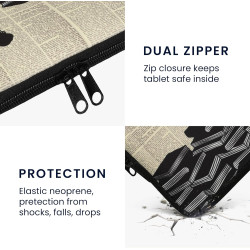 Kwmobile housse de protection pour liseuse - étui de protection pour e-reader en néoprène - noir-beige