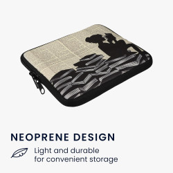 Kwmobile housse de protection pour liseuse - étui de protection pour e-reader en néoprène - noir-beige