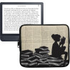 Kwmobile housse de protection pour liseuse - étui de protection pour e-reader en néoprène - noir-beige