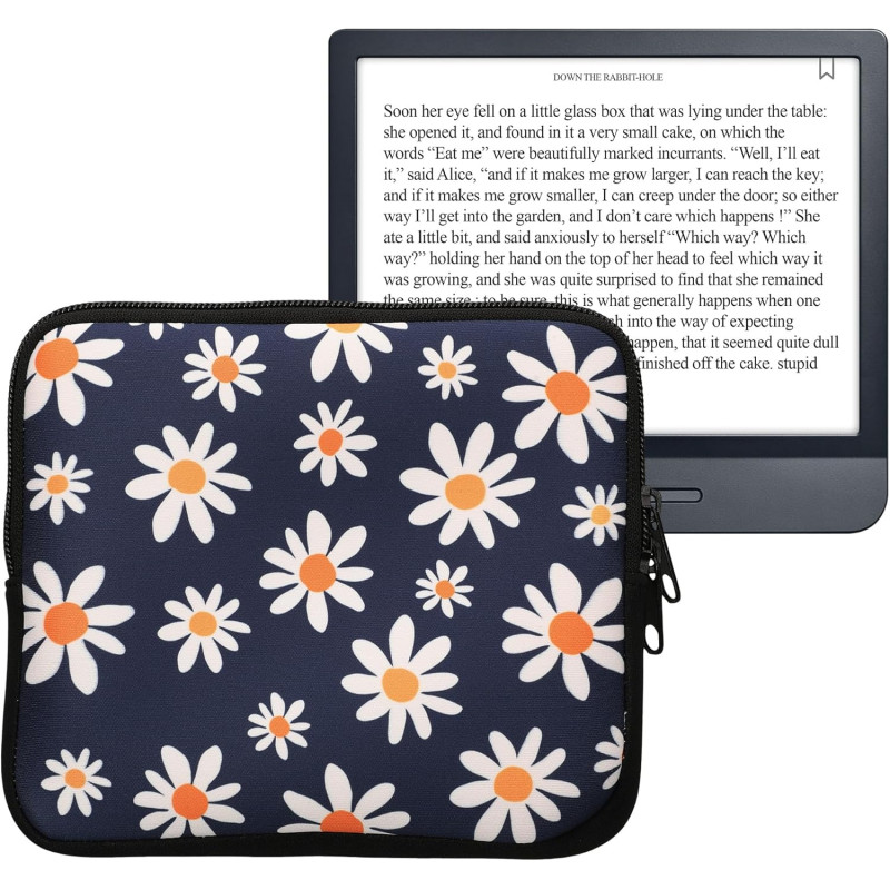 kwmobile Housse de Protection pour Liseuse - Étui de Protection pour E-Reader en Néoprène - Bleu-Blanc-Jaune