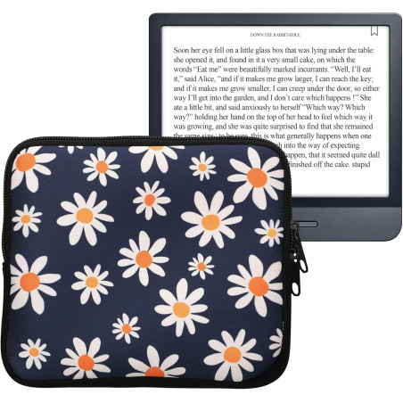 kwmobile Housse de Protection pour Liseuse - Étui de Protection pour E-Reader en Néoprène - Bleu-Blanc-Jaune