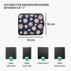 kwmobile Housse de Protection pour Liseuse - Étui de Protection pour E-Reader en Néoprène - Bleu-Blanc-Jaune