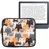 Kwmobile housse de protection pour liseuse - étui de protection pour e-reader en néoprène - orange-noir-blanc