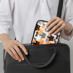 Kwmobile housse de protection pour liseuse - étui de protection pour e-reader en néoprène - orange-noir-blanc