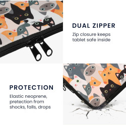 Kwmobile housse de protection pour liseuse - étui de protection pour e-reader en néoprène - orange-noir-blanc
