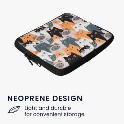 Kwmobile housse de protection pour liseuse - étui de protection pour e-reader en néoprène - orange-noir-blanc