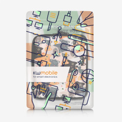 Kwmobile housse de protection pour liseuse - étui de protection pour e-reader en néoprène - orange-noir-blanc