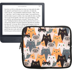 Kwmobile housse de protection pour liseuse - étui de protection pour e-reader en néoprène - orange-noir-blanc