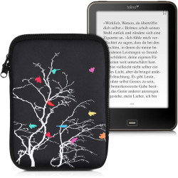 kwmobile Housse de Protection pour Liseuse - Étui de Protection 17 x 12 x 2 cm pour E-Reader en Néoprène - Multicolore-Fuchsia-N