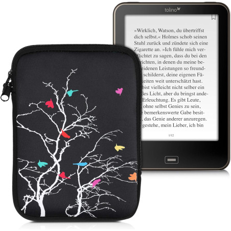 kwmobile Housse de Protection pour Liseuse - Étui de Protection 17 x 12 x 2 cm pour E-Reader en Néoprène - Multicolore-Fuchsia-N