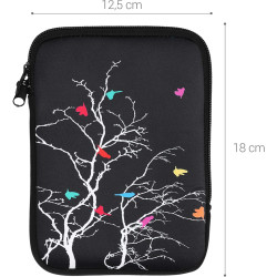 kwmobile Housse de Protection pour Liseuse - Étui de Protection 17 x 12 x 2 cm pour E-Reader en Néoprène - Multicolore-Fuchsia-N