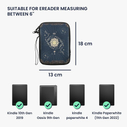 kwmobile Housse de Protection pour Liseuse - Étui de Protection 17 x 12 x 2 cm pour E-Reader en Néoprène - Bleu foncé-Jaune-Noir