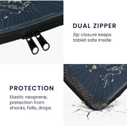 kwmobile Housse de Protection pour Liseuse - Étui de Protection 17 x 12 x 2 cm pour E-Reader en Néoprène - Bleu foncé-Jaune-Noir