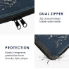 kwmobile Housse de Protection pour Liseuse - Étui de Protection 17 x 12 x 2 cm pour E-Reader en Néoprène - Bleu foncé-Jaune-Noir