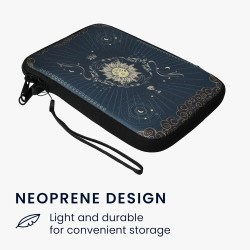 kwmobile Housse de Protection pour Liseuse - Étui de Protection 17 x 12 x 2 cm pour E-Reader en Néoprène - Bleu foncé-Jaune-Noir