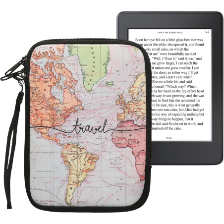 kwmobile Housse de Protection pour Liseuse - Étui de Protection 17 x 12 x 2 cm pour E-Reader en Néoprène - Noir-Multicolore