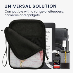 kwmobile Housse de Protection pour Liseuse - Étui de Protection 17 x 12 x 2 cm pour E-Reader en Néoprène - Noir-Multicolore