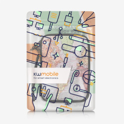 kwmobile Housse de Protection pour Liseuse - Étui de Protection 17 x 12 x 2 cm pour E-Reader en Néoprène - Noir-Multicolore