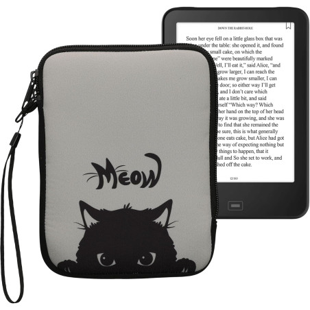 kwmobile Housse de Protection pour Liseuse - Étui de Protection 17 x 12 x 2 cm pour E-Reader en Néoprène - Gris-Noir
