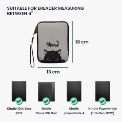 kwmobile Housse de Protection pour Liseuse - Étui de Protection 17 x 12 x 2 cm pour E-Reader en Néoprène - Gris-Noir