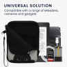 kwmobile Housse de Protection pour Liseuse - Étui de Protection 17 x 12 x 2 cm pour E-Reader en Néoprène - Gris-Noir