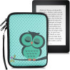 kwmobile Housse de Protection pour Liseuse - Étui de Protection 17 x 12 x 2 cm pour E-Reader en Néoprène - Turquoise-Marron-Ment