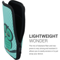 kwmobile Housse de Protection pour Liseuse - Étui de Protection 17 x 12 x 2 cm pour E-Reader en Néoprène - Turquoise-Marron-Ment