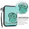 kwmobile Housse de Protection pour Liseuse - Étui de Protection 17 x 12 x 2 cm pour E-Reader en Néoprène - Turquoise-Marron-Ment