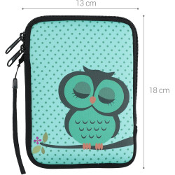 kwmobile Housse de Protection pour Liseuse - Étui de Protection 17 x 12 x 2 cm pour E-Reader en Néoprène - Turquoise-Marron-Ment