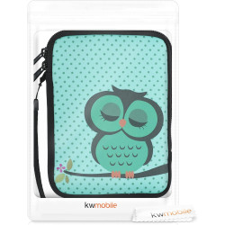 kwmobile Housse de Protection pour Liseuse - Étui de Protection 17 x 12 x 2 cm pour E-Reader en Néoprène - Turquoise-Marron-Ment